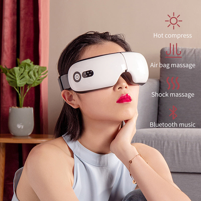 Rechargeable Smart Eye Massager Facial Massager Bluetooth Music Foldable Air Pressure Heating Relieve Eye Fatigue Massage Relax