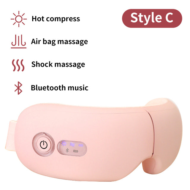 Rechargeable Smart Eye Massager Facial Massager Bluetooth Music Foldable Air Pressure Heating Relieve Eye Fatigue Massage Relax