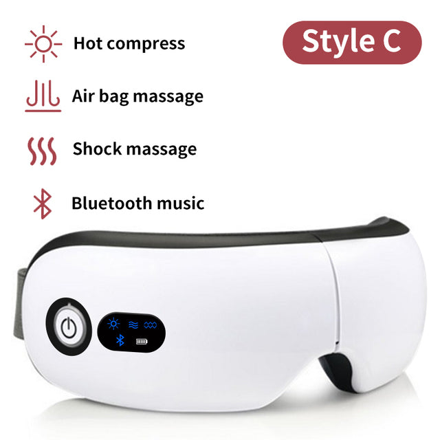 Rechargeable Smart Eye Massager Facial Massager Bluetooth Music Foldable Air Pressure Heating Relieve Eye Fatigue Massage Relax